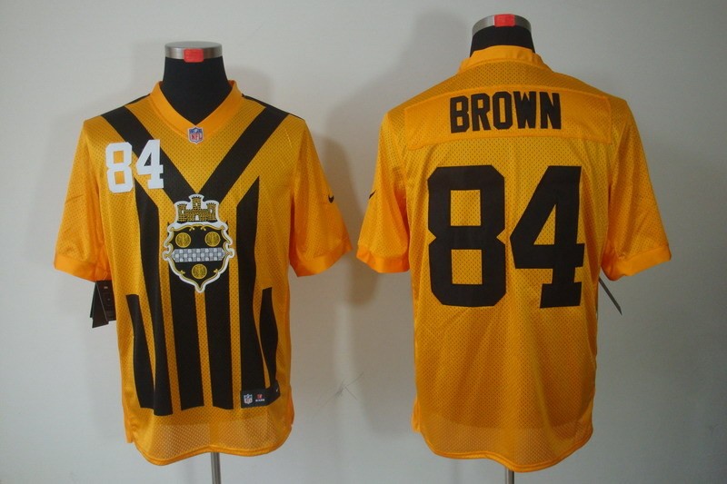 Men 2025 Pittsburgh Steelers 84 Brown yellow Nike Limited NFL Jersey